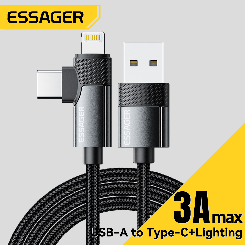 Gaming Console Ipad - Essager 2-in-1 直角ケーブル USB A から
