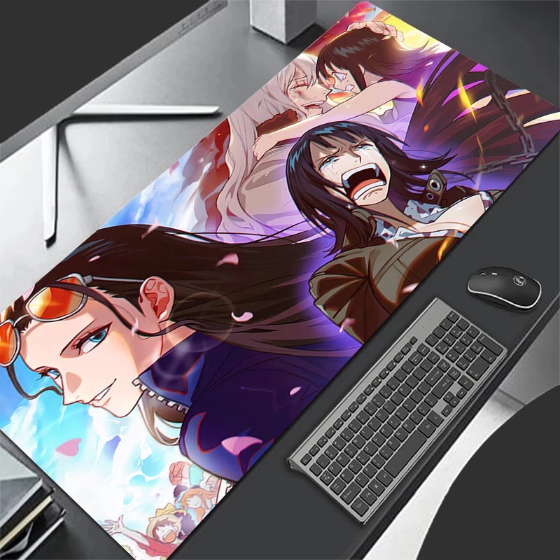 Gaming Console Desk - 日本セクシーアニメガールマウスパッドPCパープルゲーマーキャビネットマウスパッドかわいいワンピースキーボードラグXLラップトップニコ・ロビンデスクマット