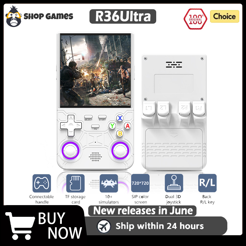 Gaming Console R36 Ultra - R36ウルトラオープンソースR36SビデオゲームコンソールLinuxシステム4.0インチIPSスクリーンポータブルポケットビデオプレーヤー64Gベストゲーム