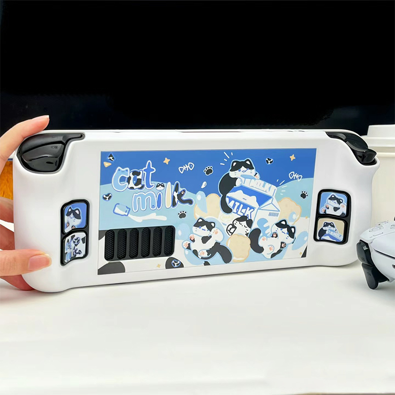 漫画ミルク猫保護ケーススチームデッキゲームコンソール用かわい - Gaming Console Steam Deck のレビューと価格