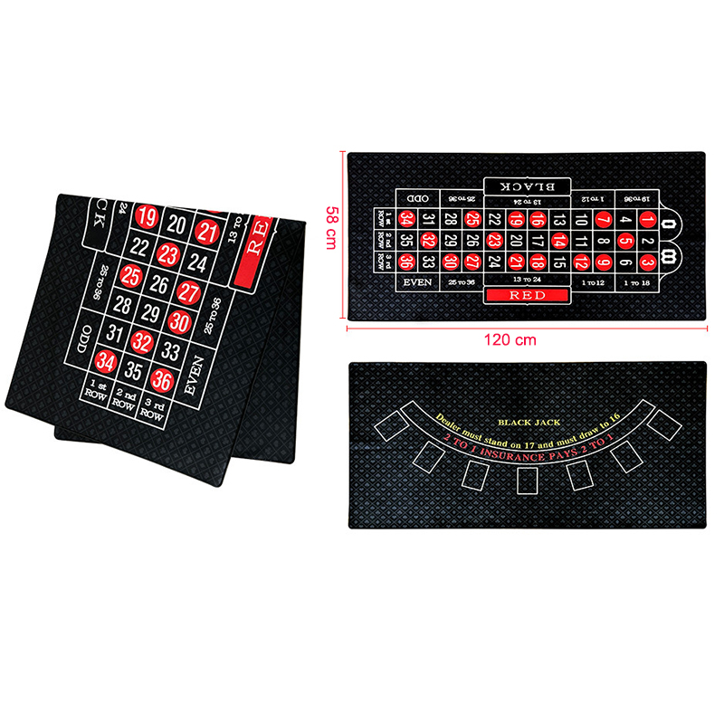 両面フェルトポーカーテーブルマット、ルーレットおよびブラック - Gaming Console Desk のレビューと価格