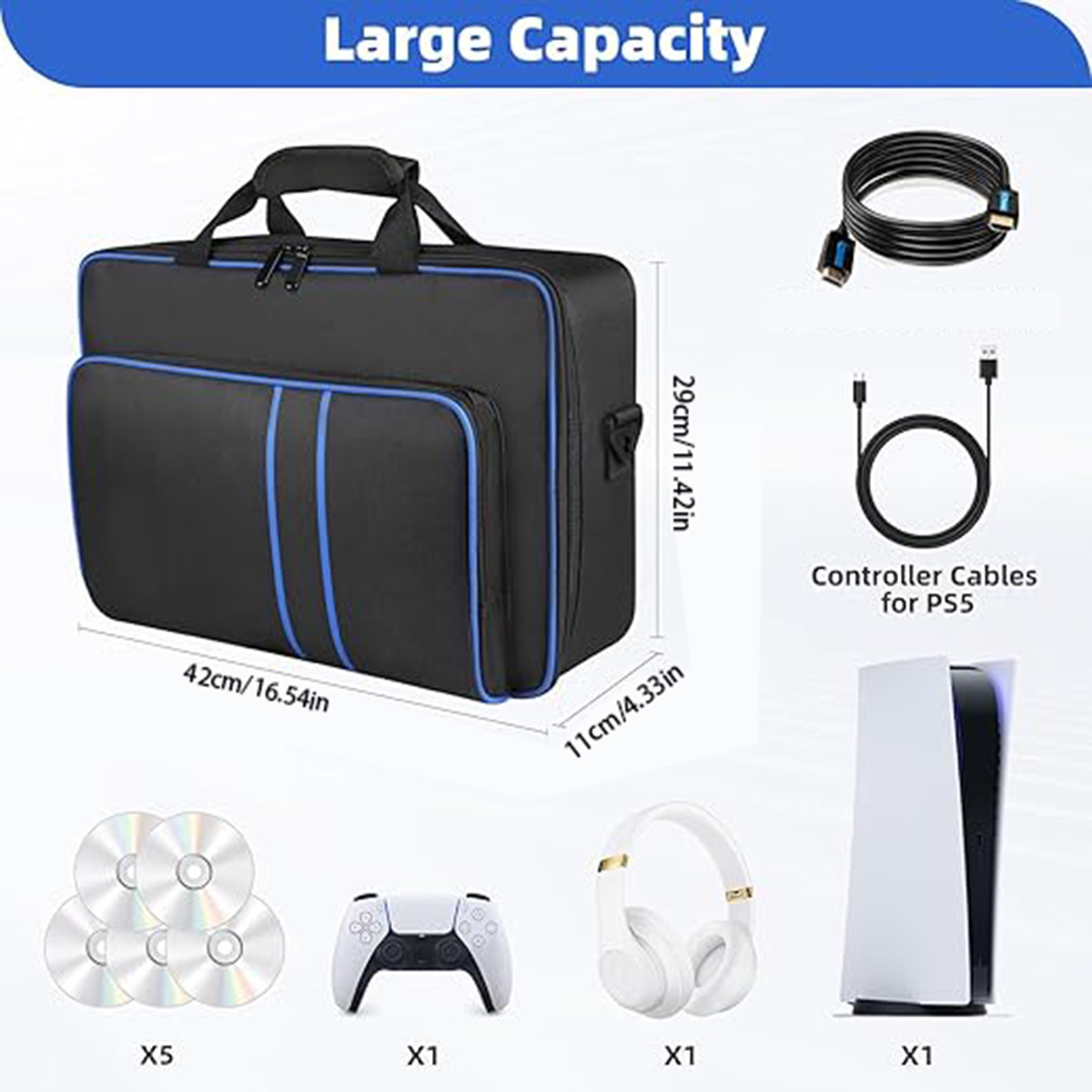 PS5トラベル保護ケース、CD/デジタルコンソール、コントロ - Gaming Console Bag のレビューと価格