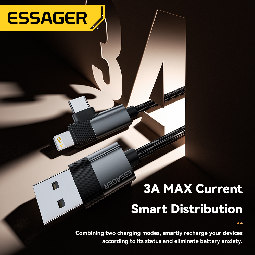 Essager 2-in-1 直角ケーブル USB A から - Gaming Console Ipad のレビューと価格